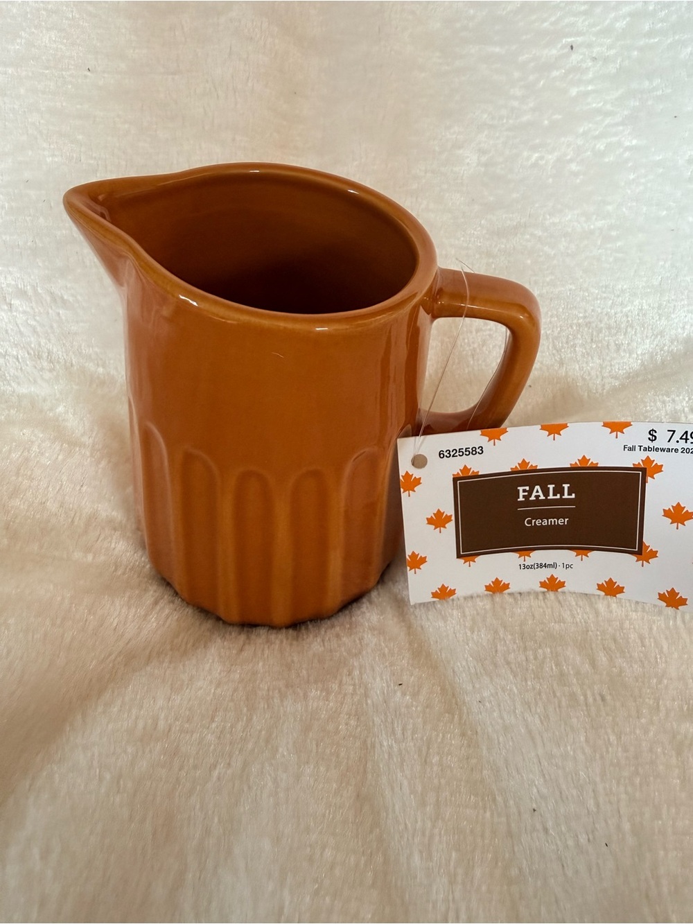 Hobby Lobby Ceramic Creamer Pitcher - Burnt Orange Gloss